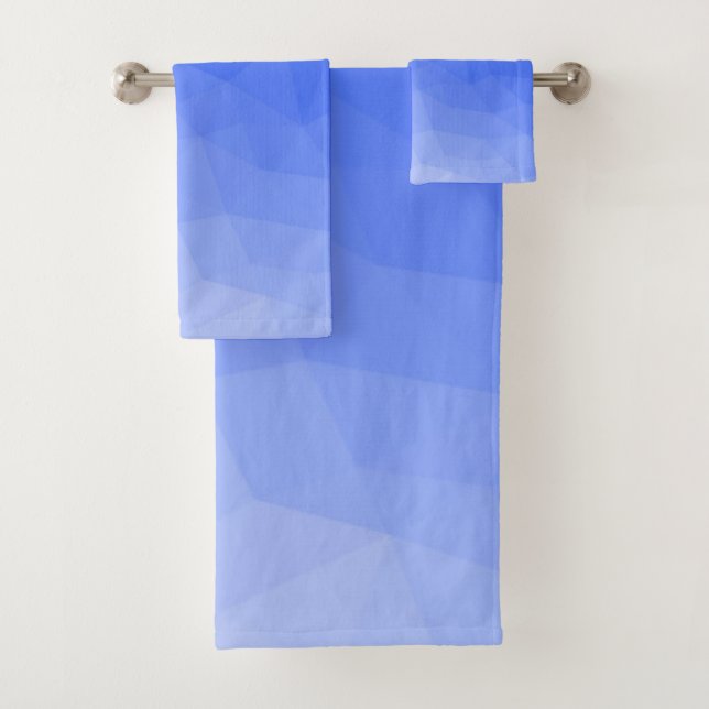Conjunto De Toalhas Padrão de malha geométrica gradiente azul escuro (Insitu)