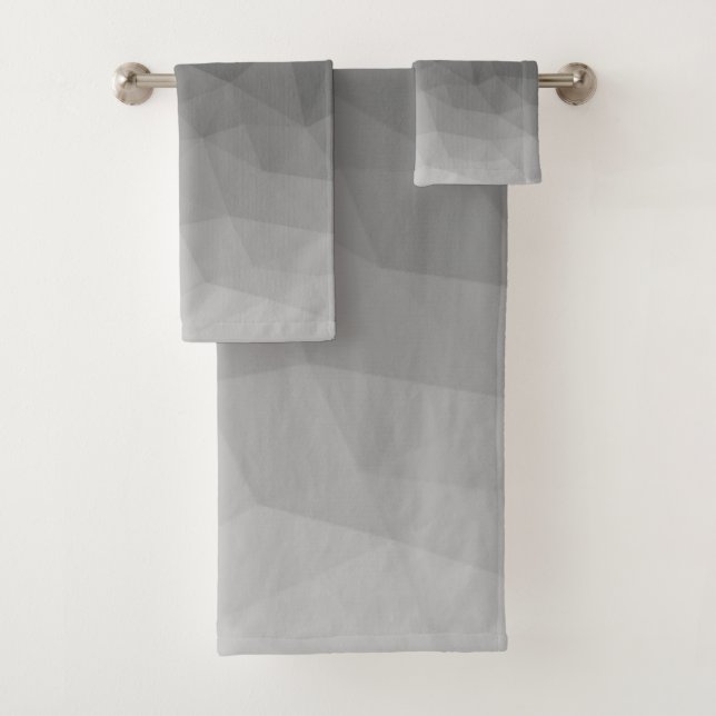 Conjunto De Toalhas Padrão de malha geométrica gradiente cinza claro (Insitu)