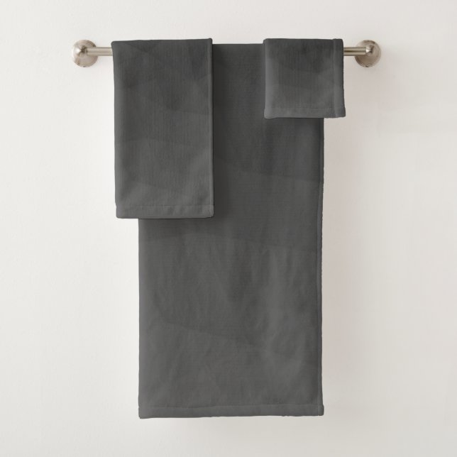 Conjunto De Toalhas Padrão de malha geométrica gradiente cinza escuro (Insitu)