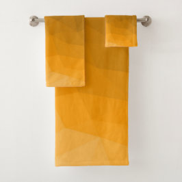 Conjunto De Toalhas Padrão de malha geométrica gradiente laranja