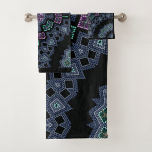 Conjunto De Toalhas Padrão de miçangas bordadas