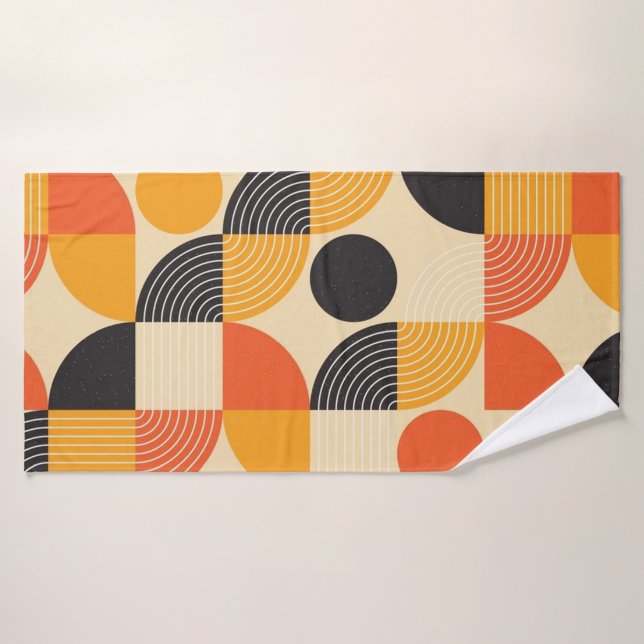 Conjunto De Toalhas Padrão de Mosaico Geométrico (Toalha de Banho)