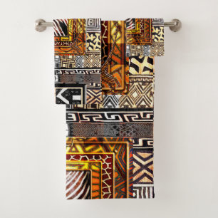 Conjunto De Toalhas Padrão de Motif Afrocêntrico