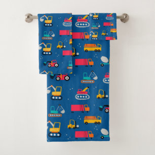 Conjunto De Toalhas Padrão de Movers de Contrução de Cute