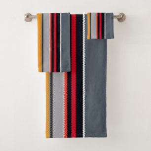 Conjunto De Toalhas Padrão de Multicoloração do Prata Azul Amarelo Ver