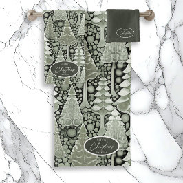 Conjunto De Toalhas Padrão de Natal da Terra Verde nº 6 ID1009