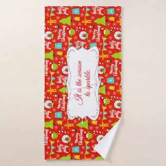 Conjunto De Toalhas Padrão de Natal Festivo Personalizado