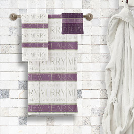 Conjunto De Toalhas Padrão de Natal Verde Roxo nº 35 ID1009