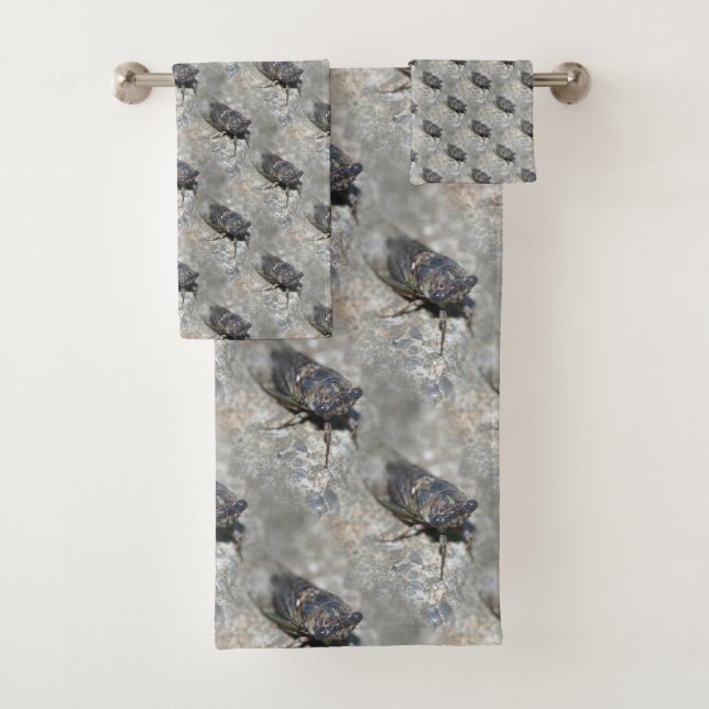 Conjunto De Toalhas Padrão de Natureza do Inseto Cicada (Insitu)