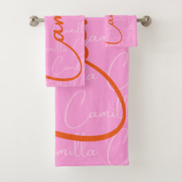 Conjunto De Toalhas Padrão de Nome de Repetição de Camilla