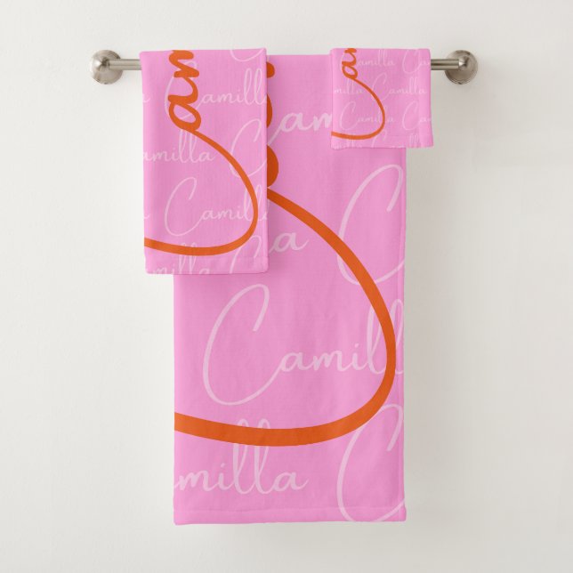 Conjunto De Toalhas Padrão de Nome de Repetição de Camilla (Insitu)