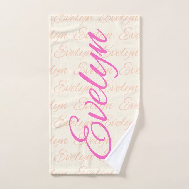 Conjunto De Toalhas Padrão de Nome de Repetição Evelyn (Toalha de mão)
