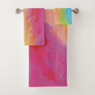 Conjunto De Toalhas padrão de nuvens de arco-íris orgulhoso