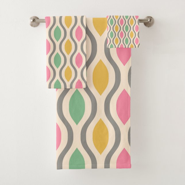 Conjunto De Toalhas Padrão de Ogee Moderno do Meio século Retroativo (Insitu)