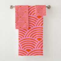 Padrão de Onda Japonesa Seigaiha Preppy Orange Pin