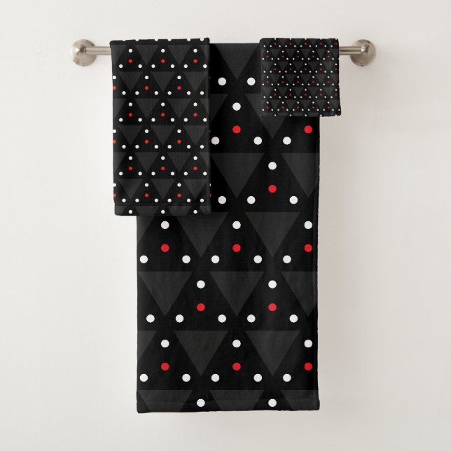 Conjunto De Toalhas Padrão de OVNI Triângulo Preto Abstrato Moderno (Insitu)