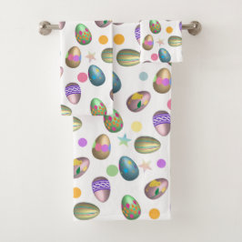 Conjunto De Toalhas Padrão de Ovos de Páscoa