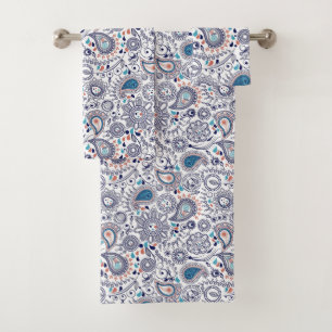 Conjunto De Toalhas Padrão de Paisley do Doodle