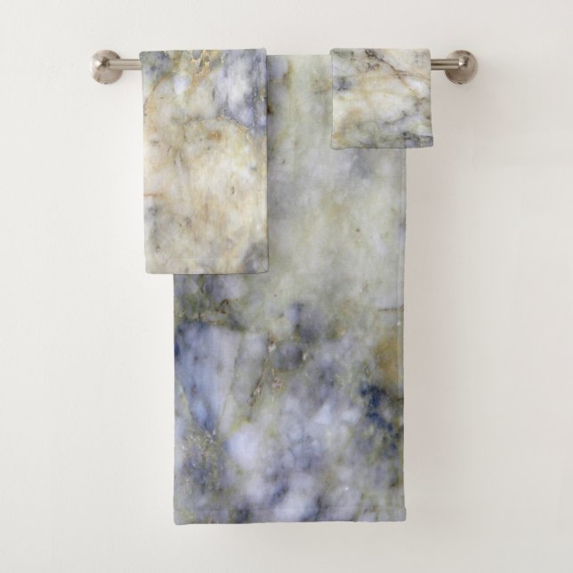 Conjunto De Toalhas Padrão de Pedra Azul Tendy Legal Moderna (Insitu)