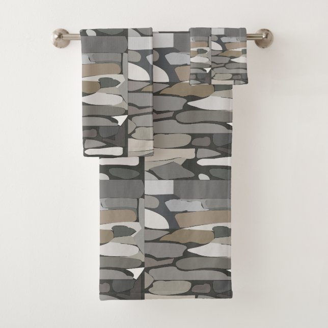 Conjunto De Toalhas Padrão de Pedra de cinza (Insitu)