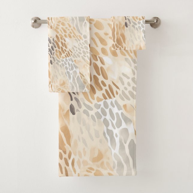 Conjunto De Toalhas Padrão de Pedra Neutral do Beach Tan (Insitu)