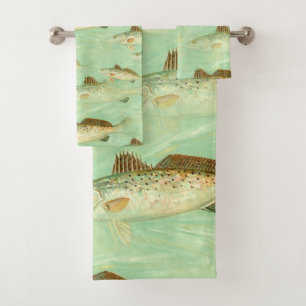 Conjunto De Toalhas Padrão De Peixe De Baixo
