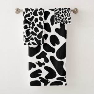 Conjunto De Toalhas Padrão de Pele de Vaca Elegante