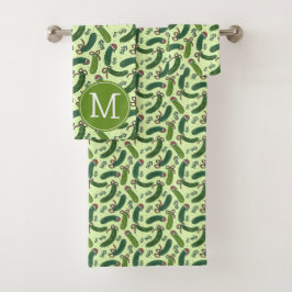 Conjunto De Toalhas Padrão De Picles De Natal Festivo Quirky