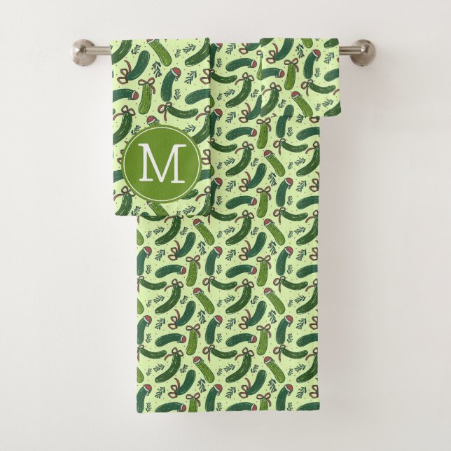 Conjunto De Toalhas Padrão De Picles De Natal Festivo Quirky (Insitu)