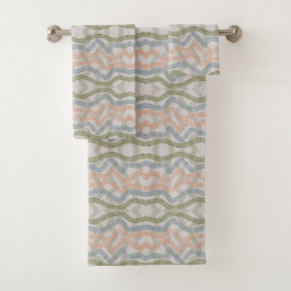 Conjunto De Toalhas Padrão de pinceladas de limpeza em aquarela em pas