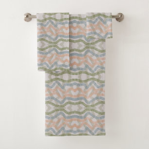 Conjunto De Toalhas Padrão de pinceladas de limpeza em aquarela em pas