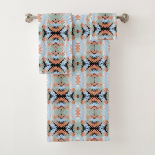 Conjunto De Toalhas Padrão de Pontas Fendidas Abstratas e Pastéis Suav