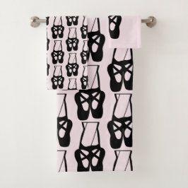 Conjunto De Toalhas Padrão De Ponteiro En Dos Balés Pretos