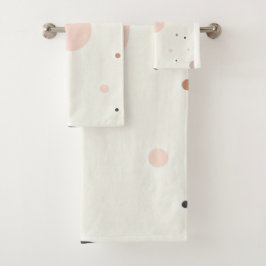 Conjunto De Toalhas Padrão de Ponto Mínimo de Inverno, Neutros Macios