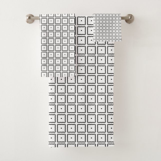 Conjunto De Toalhas Padrão de ponto preto e branco de tendência simple (Insitu)