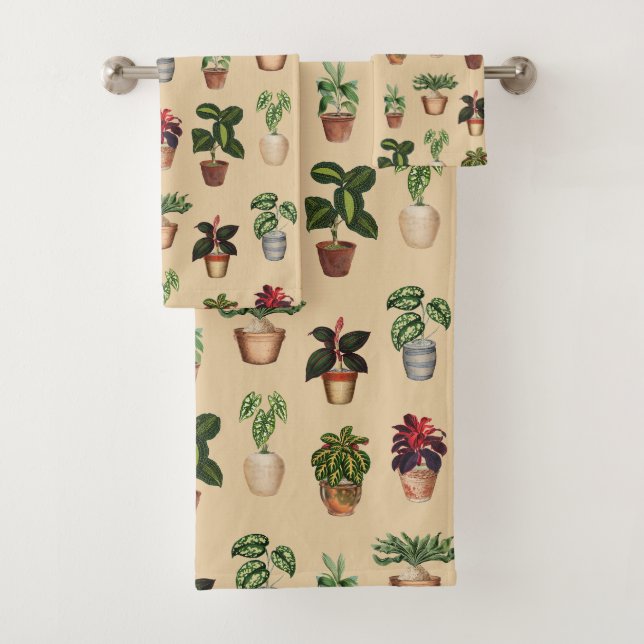 Conjunto De Toalhas Padrão de Potes Terracotta de Plantas Potentes de  (Insitu)