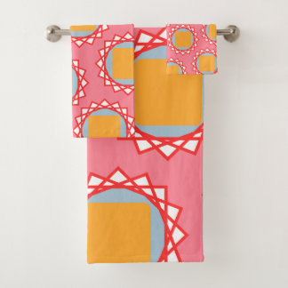 Conjunto De Toalhas Padrão de Quadrado Amarelo do ouro