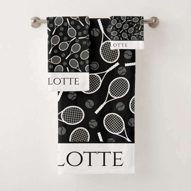 Conjunto De Toalhas Padrão de rack de esfera de Tênis elegante Na moda (Insitu)