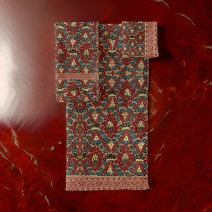 Conjunto De Toalhas Padrão de rendas vermelhas do Ruby Ruby Red Renais