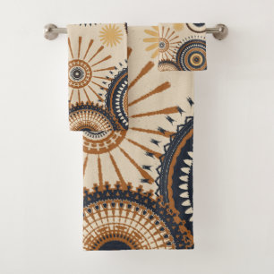 Conjunto De Toalhas Padrão de Repetição de Boho