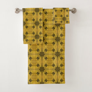 Conjunto De Toalhas Padrão de Repetição de Desenho de Linha Tribal Gót