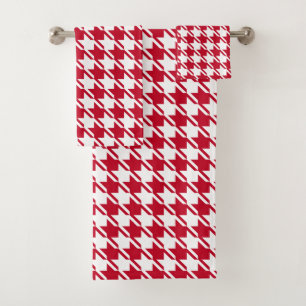 Conjunto De Toalhas Padrão de repetição do Red Houndstooth