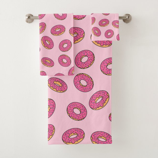 Conjunto De Toalhas Padrão de Rosquinha do pulverizador rosa (Insitu)