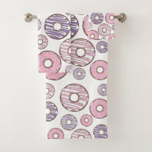 Conjunto De Toalhas Padrão De Rosquinhas, Rosquinhas Rosa, Rosquinhas