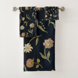 Conjunto De Toalhas Padrão De Rug Botânica Da Vintage