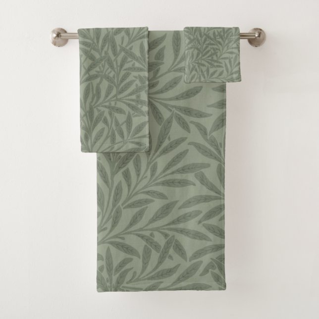 Conjunto De Toalhas Padrão de Salgueiro William Morris Antigo Verde Sa (Insitu)