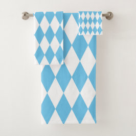 Conjunto De Toalhas Padrão de Sinalizador Rhombus da Baviera Azul e Br