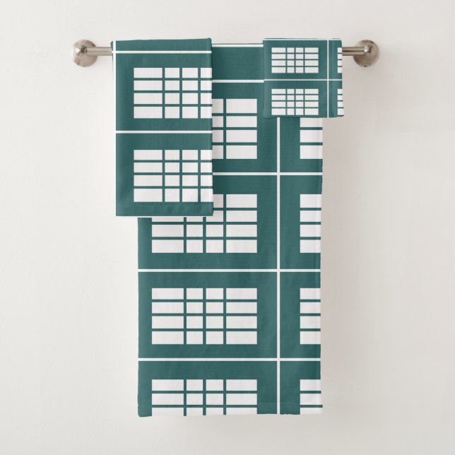 Conjunto De Toalhas Padrão de Stripes Brancas Elegante Moderno (Insitu)