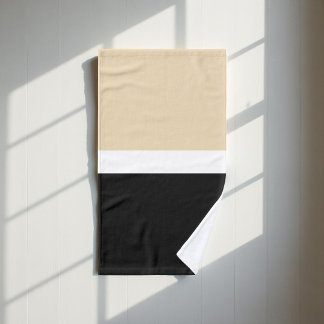 Conjunto De Toalhas Padrão de Stripes Negra e bege Elegante, Moderno