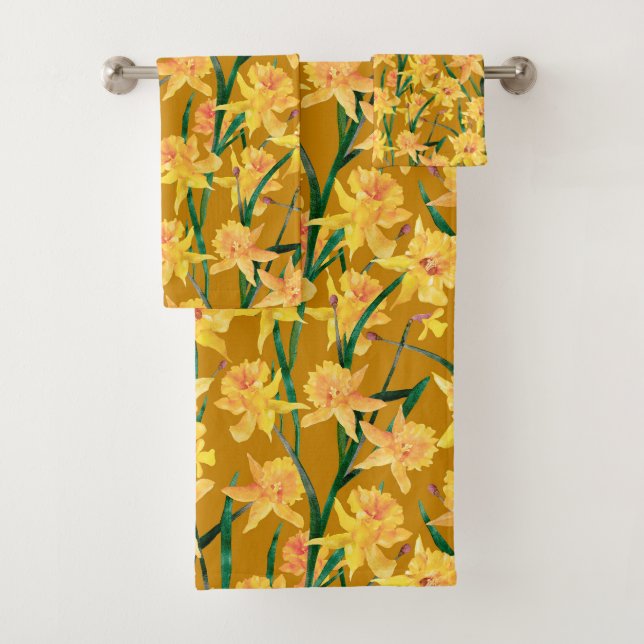 Conjunto De Toalhas Padrão de Summer Daffodil (Insitu)